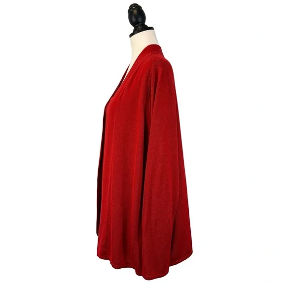 Charter Club Red Sweater Faux Twinset Rhinestone Accent, Size 3X - Picture 3 of 11